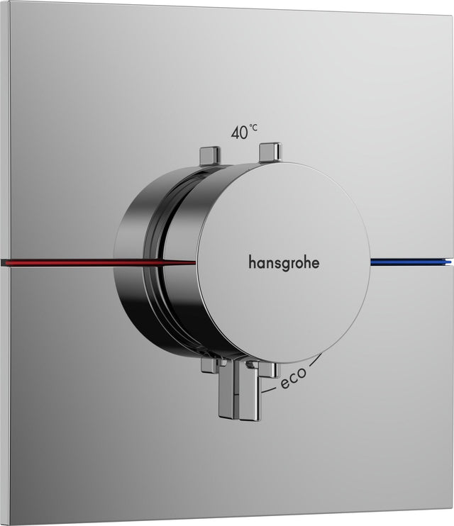 HANSGROHE ShowerSelect Comfort E Thermostat Fertigmontageset – Chrom, 1 Verbraucher, thermische Desinfektion