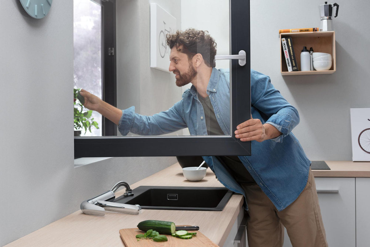 HANSGROHE Einbauspüle S51 450 SilicaTec graphitschwarz 1 Becken 60 cm Unterschrank