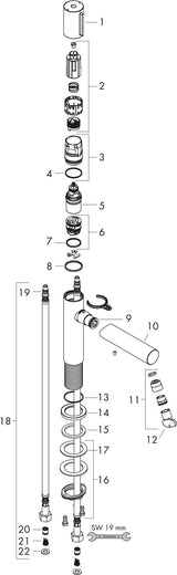 AXOR Uno Select-Waschtischmischer 110 chrom – Einhandhebelmischer mit Temperaturbegrenzung
