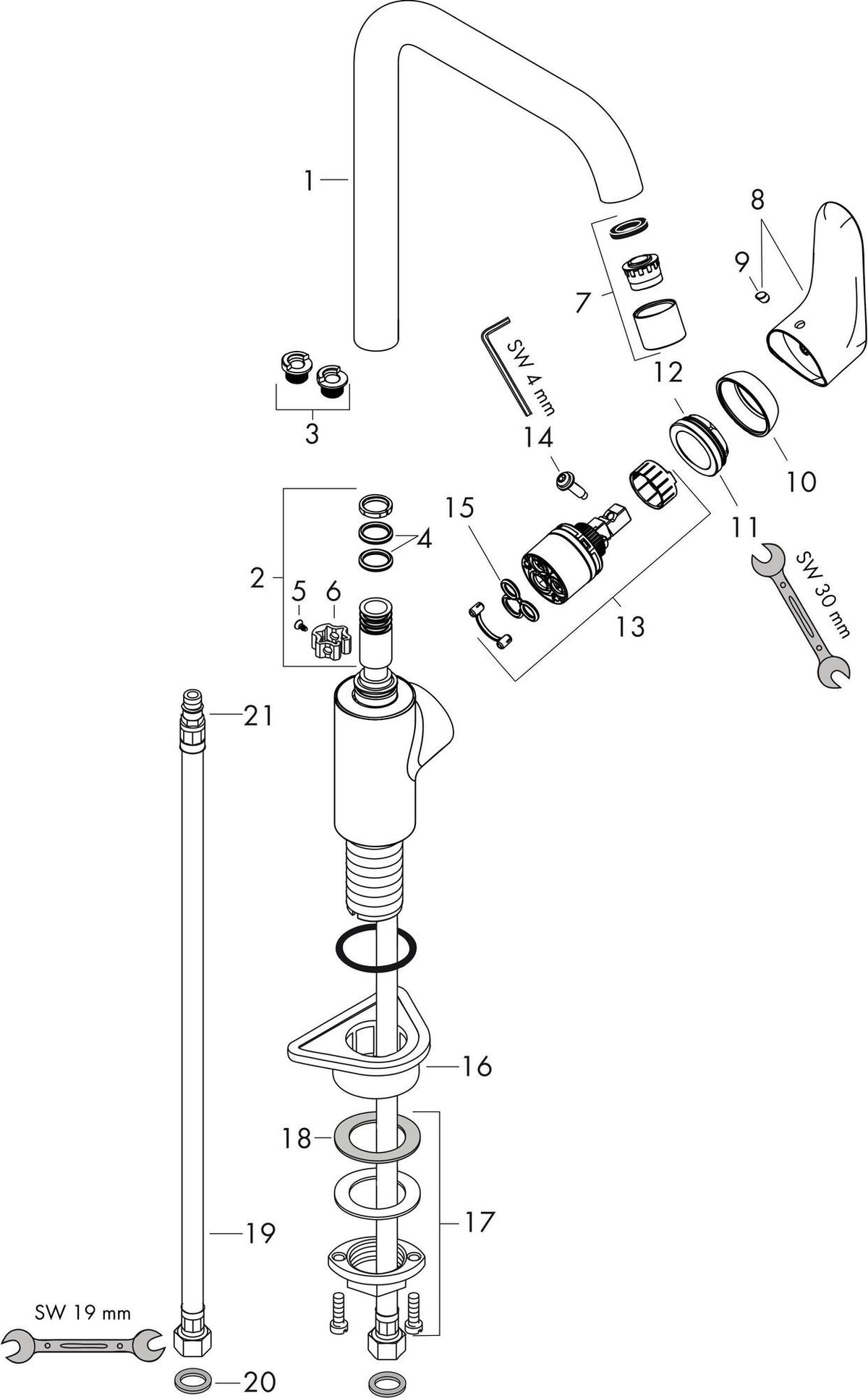 HANSGROHE Einhebel-Küchenmischer 260 FOCUS DN 15 Chrom – ComfortZone und 3-fach einstellbarer Schwenkbereich