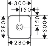 HANSGROHE Xuniva Q Aufsatzwaschtisch 300x300mm weiß ohne Hahnloch und Überlauf
