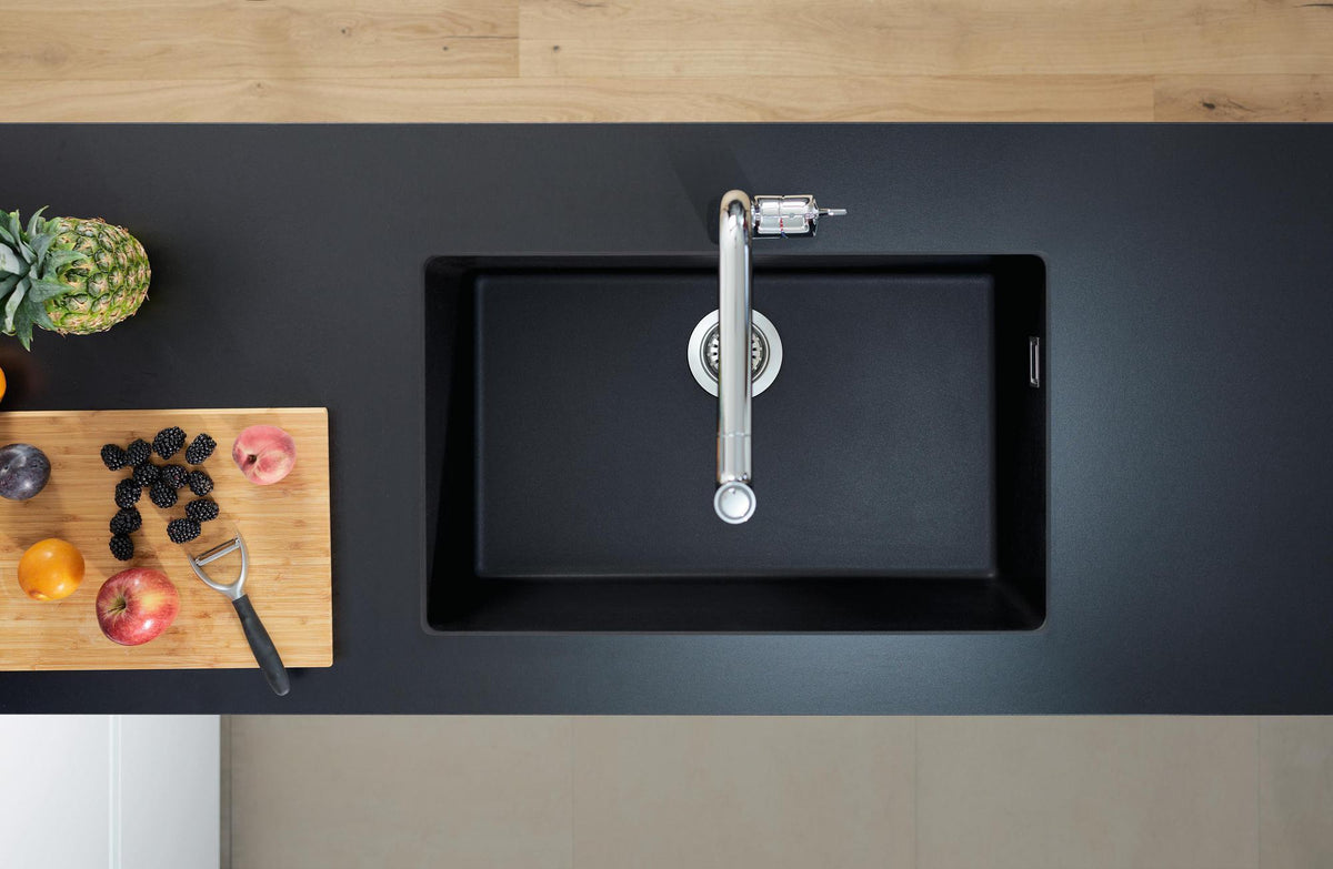HANSGROHE Unterbauspüle S51 660 – SilicaTec, graphitschwarz, 1 Becken
