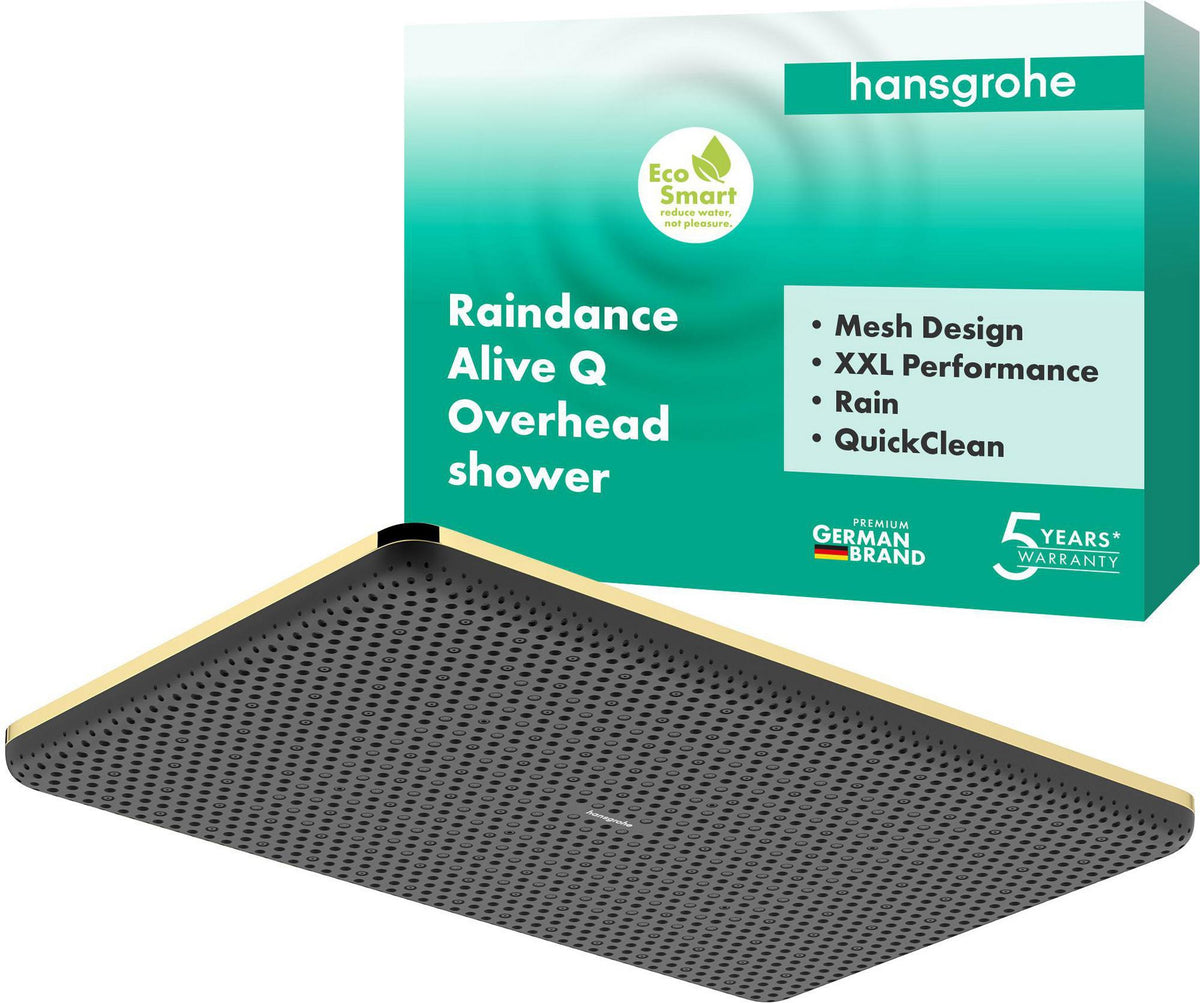 HANSGROHE Kopfbrause Raindance Alive Q 210/340 1jet EcoSmart BBC – Rechteckig, 214 x 343 mm, Rain & PowderRain