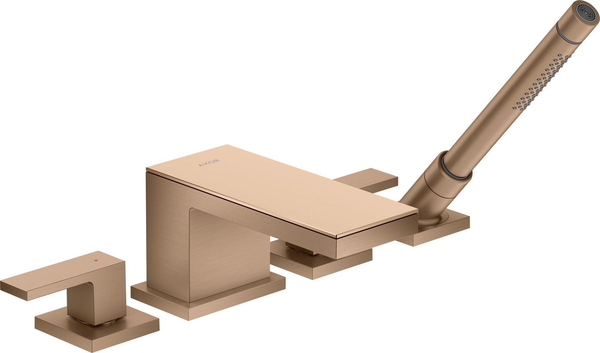 AXOR MYEDITION 4-Loch-Wannenrandarmatur ohne Platte – polished gold optic, thermostatisch