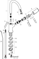 Hansgrohe Rebris S 210 Einhebel-Waschtischmischer mit Schwenkkopf und Zugstangen-Ablaufgarnitur, Chrom