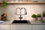 HANSGROHE Talis Select M54 PowderSpray Spültischmischer mattschwarz – ComfortZone 210, 3jet, Movaflex