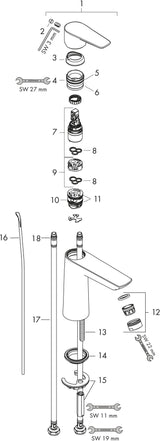 HANSGROHE Talis E Einhebel-Waschtischmischer 110 mit Ablaufgarnitur, chrom – ComfortZone, 5 l/min