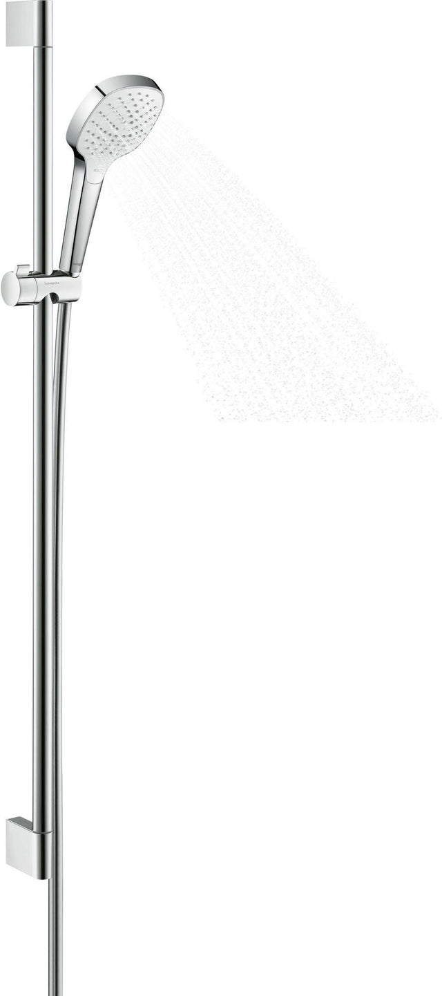 HANSGROHE Croma Select E Vario Brauseset mit Unica´Croma Stange, 3 Strahlarten, weiß/chrom
