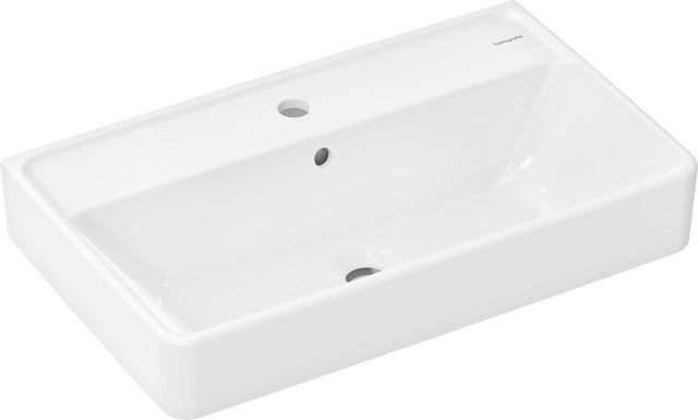 HANSGROHE Waschtisch Xanuia Q Compact 650x390mm weiß mit Hahnloch und Überlauf
