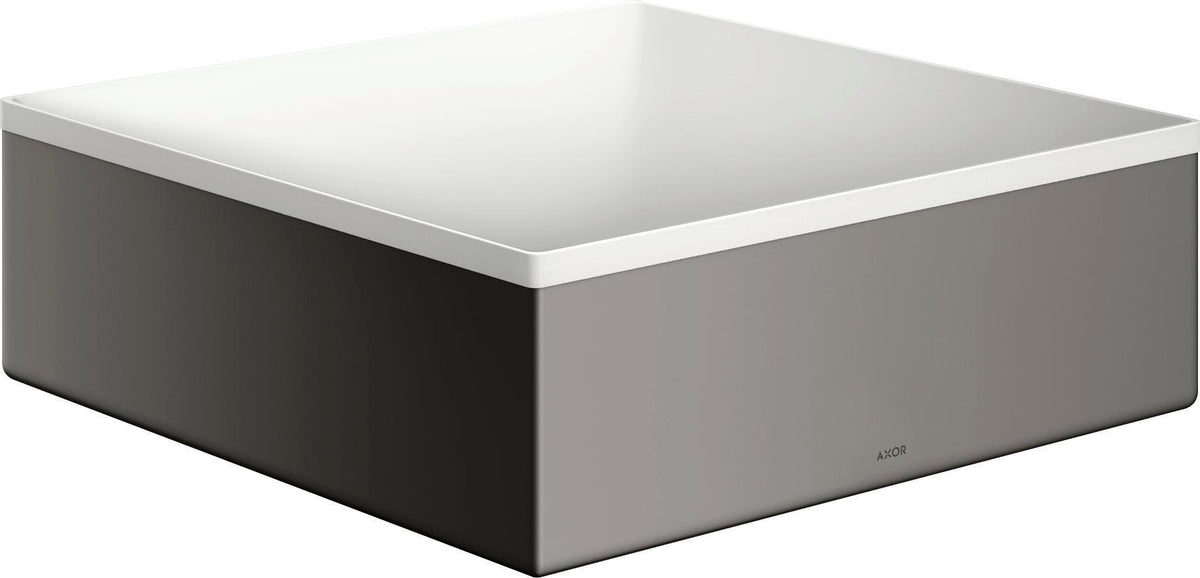 AXOR Suite Aufsatzwaschtisch 285x285mm SolidSurface mit chrom Designrahmen, ohne Hahnloch & Überlauf