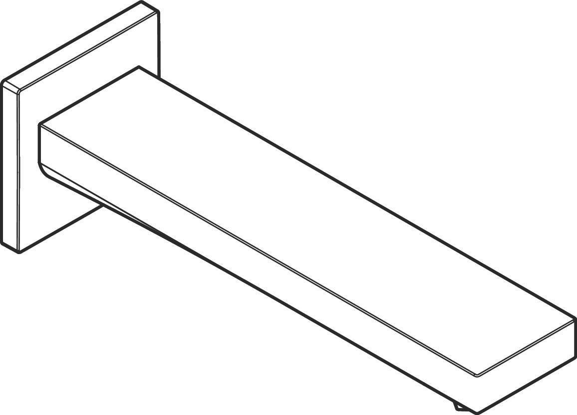 HANSGROHE Wanneneinlauf Tecturis E Chrom – Wandmontage, WaterfallStream, 210 mm Ausladung