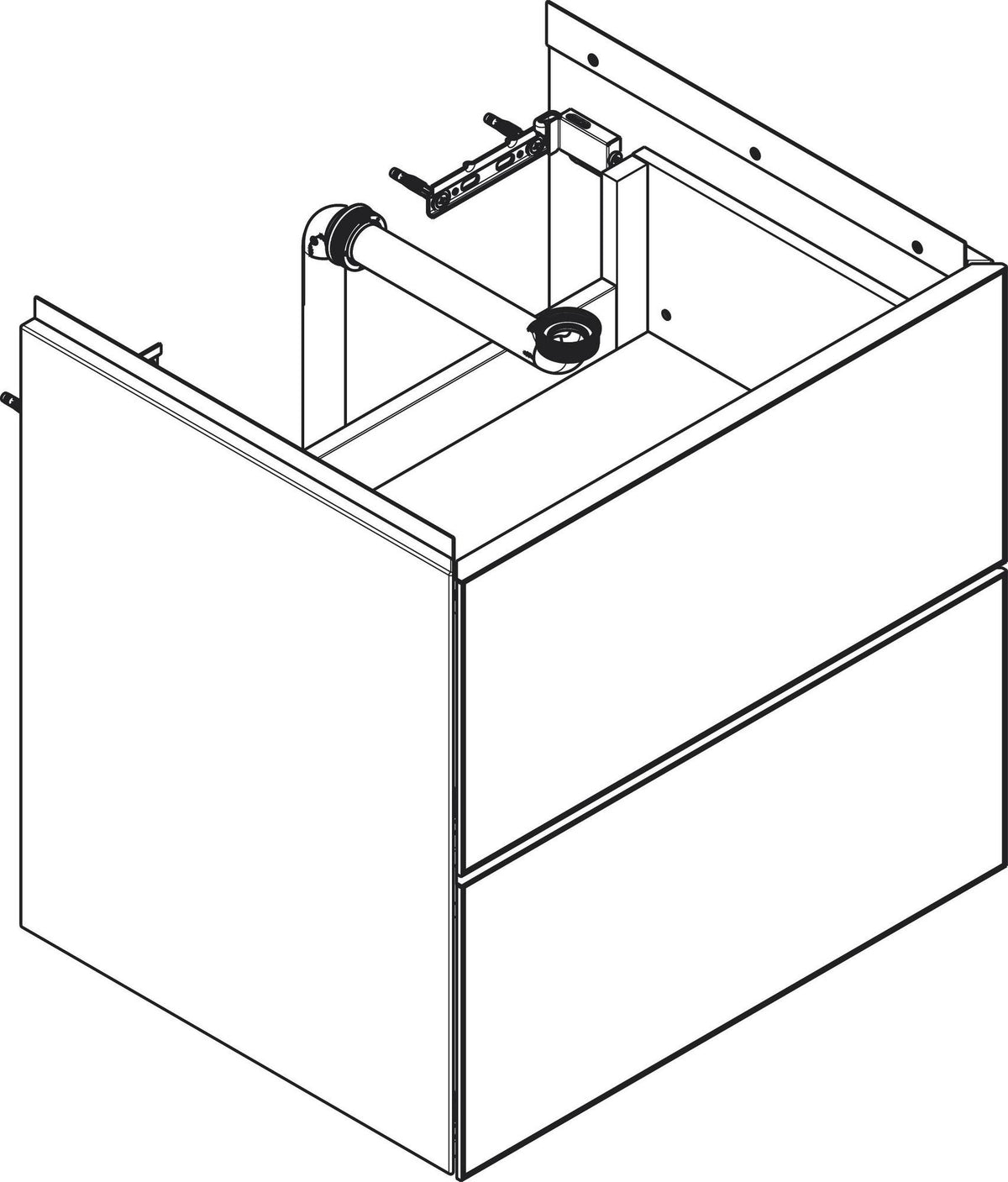 HANSGROHE Xevolos E Waschtischunterschrank 580 mm mattweiß/eiche dunkel mit Push-Open und SoftClose