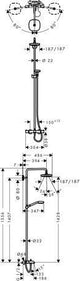 HANSGROHE Showerpipe Croma Select E 180 2jet DN 15 Duschsystem für Wanne weiß/chrom