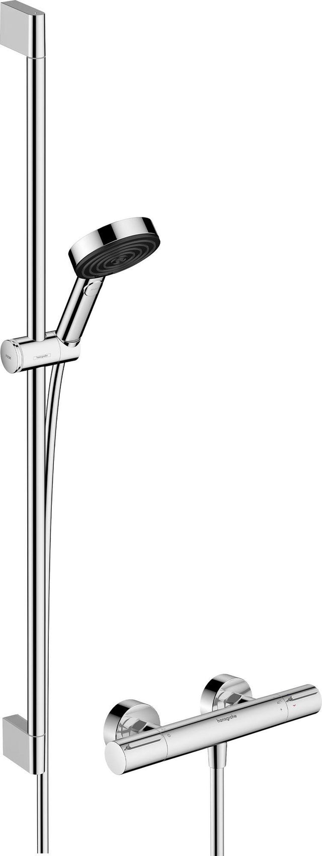 AXOR Pulsify Select S Brausesystem 105 3jet mit Ecostat Thermostat und 90 cm Brausestange in Chrom