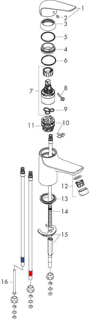 HANSGROHE Novus Einhebel-Waschtischmischer 100 DN 15 für offene Warmwasserbereiter chrom