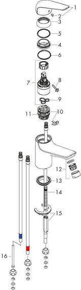 HANSGROHE Novus Einhebel-Waschtischmischer 100 DN 15 für offene Warmwasserbereiter chrom