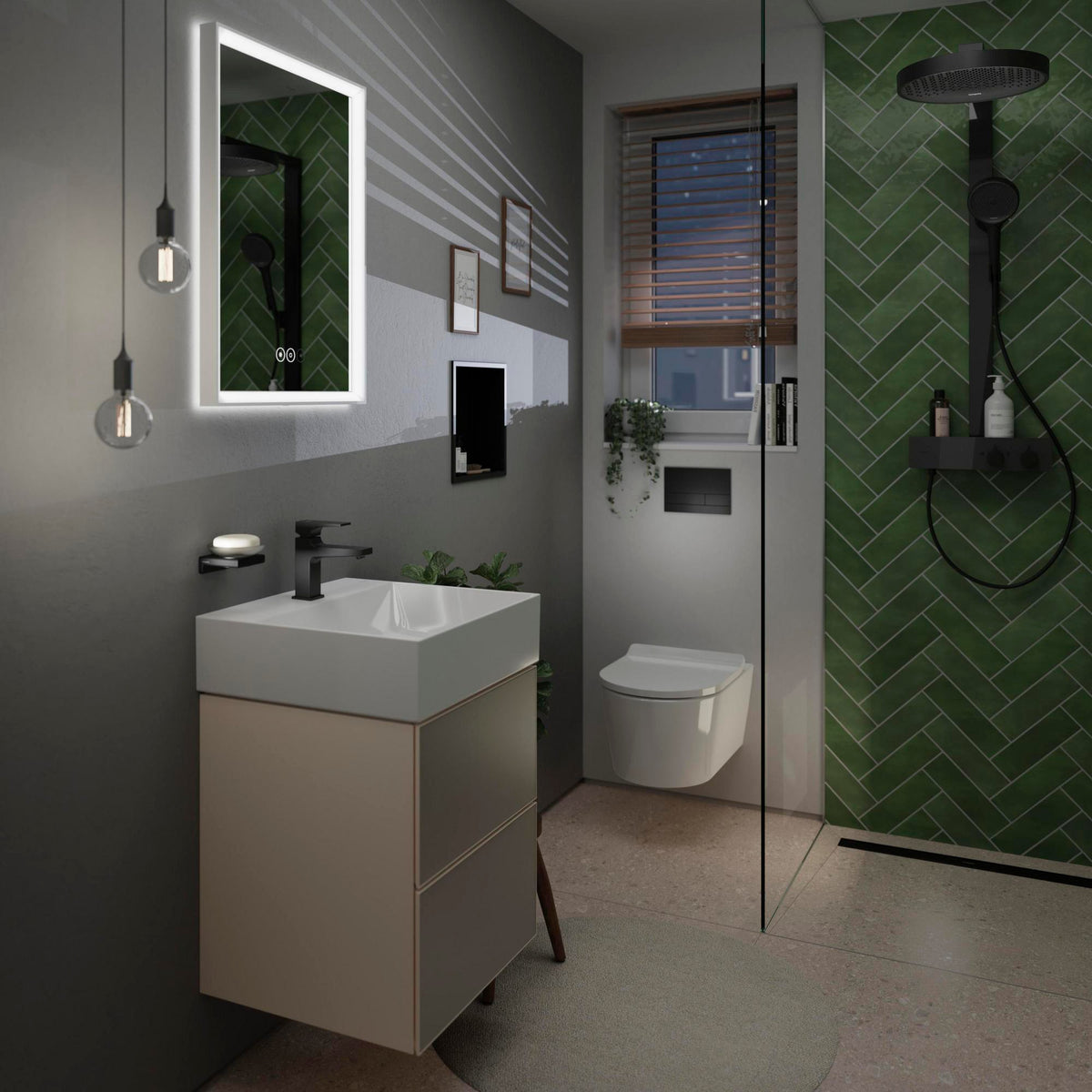 HANSGROHE Wandnische XtraStoris Original 300x150x100 mm mattschwarz mit Rahmen
