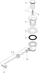 hansgrohe Zugstangen-Ablaufgarnitur für Waschtisch- und Bidetmischer, chrom, Messing, G 1 1/4