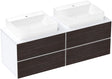 HANSGROHE Waschtischunterschrank Xevolos E 1570 mm mattweiß/eiche dunkel mit PushOpen und SoftClose
