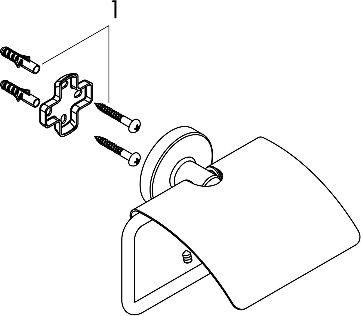 HANSGROHE Papierrollenhalter Logis Universal Chrom mit Deckel – Wandmontage aus Messing