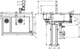 HANSGROHE Spülencombi SELECT 180 x 450 C71-F655-09 – Edelstahl-Spülset mit Armatur und Select-Technologie