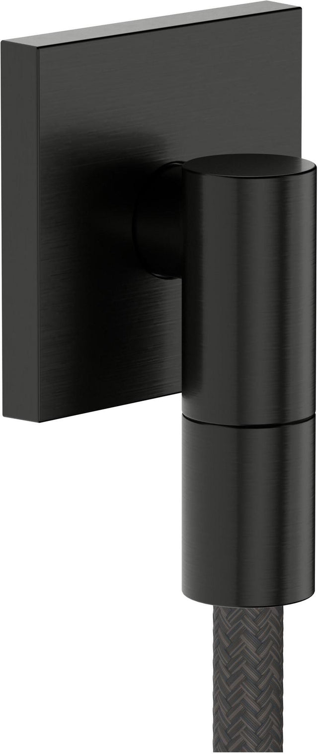 Hansgrohe Wandanschluss FixFit Fine E mit Rückflussverhinderer – 1/2 Zoll, schwarz, 65 mm Rosette