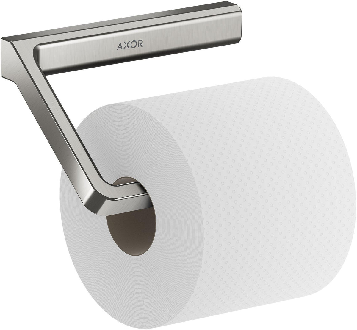 AXOR Universal Papierrollenhalter in Chrom – Wandmontage, verdeckte Befestigung, Softsquare Design