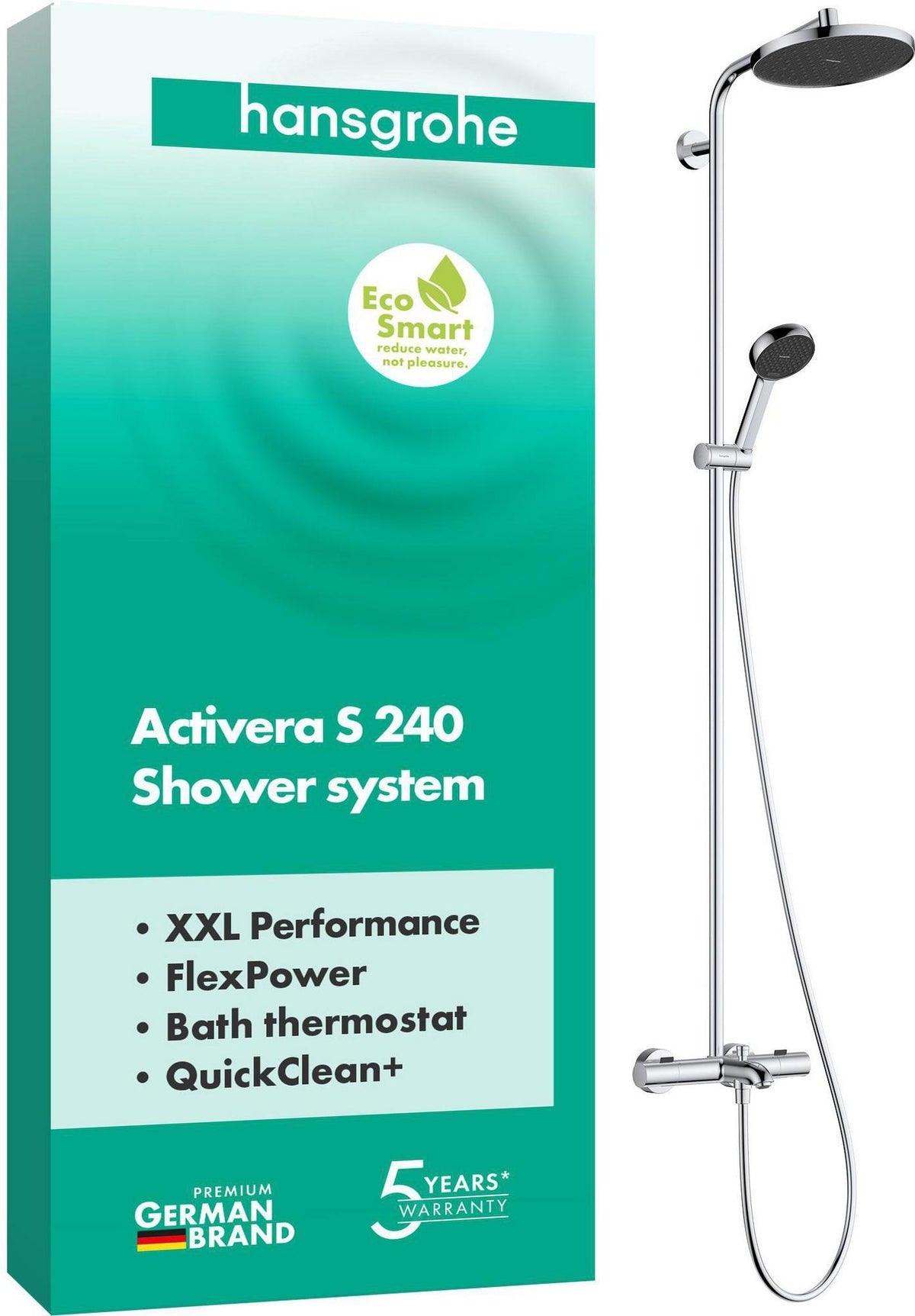 HANSGROHE Activera S Showerpipe 240 mit Wannenthermostat Ecostat Fine – Chrom