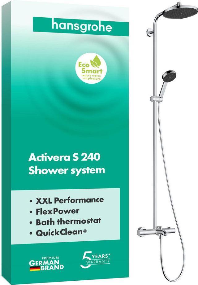HANSGROHE Activera S Showerpipe 240 mit Wannenthermostat Ecostat Fine – Chrom