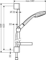 HANSGROHE Brauseset Croma 100 Mono mit Unica'C Brausestange 650 mm in Chrom