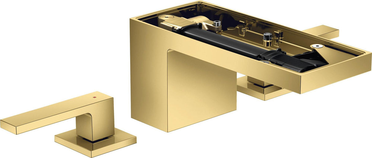 AXOR MYEDITION 3-Loch-Waschtischmischer 70 ohne Platte in polished gold optic – PowderRain