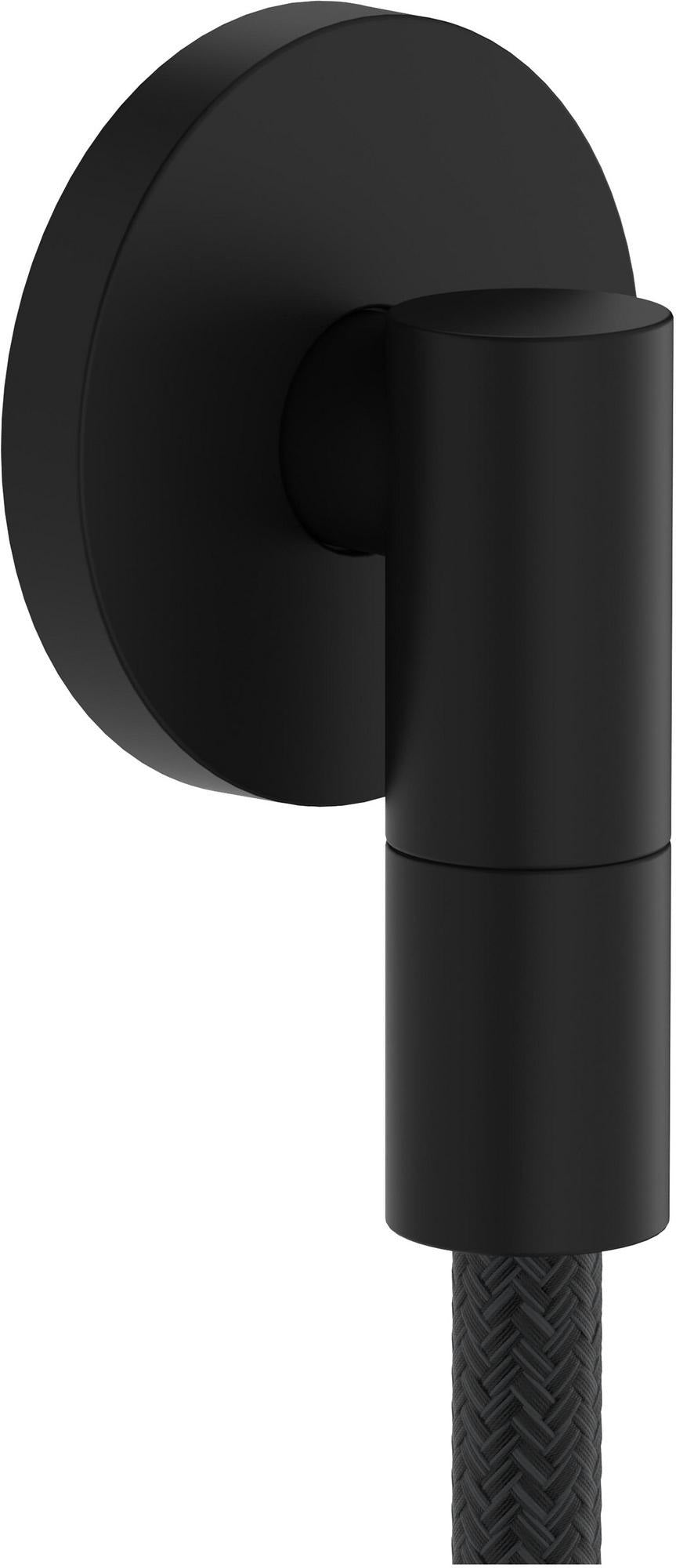 Hansgrohe FixFit Fine S Wandanschluss mit Rückflussverhinderer, 1/2 Zoll, schwarz