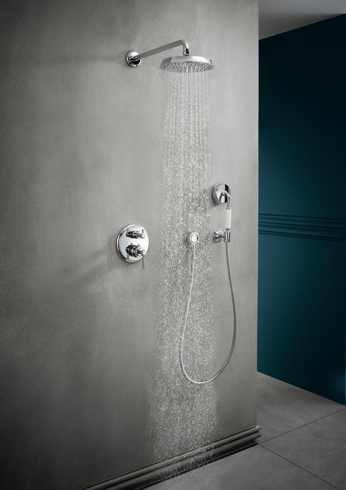 AXOR MONTREUX Brausehalter aus Metall in Chrom – Wandhalterung mit konischer Aufnahme