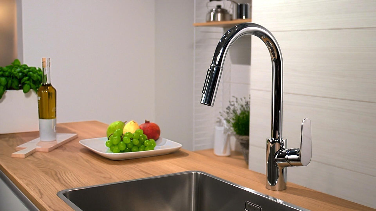 HANSGROHE Focus M41 Einhebel-Küchenmischer 240 mit Ausziehbrause, Chrom
