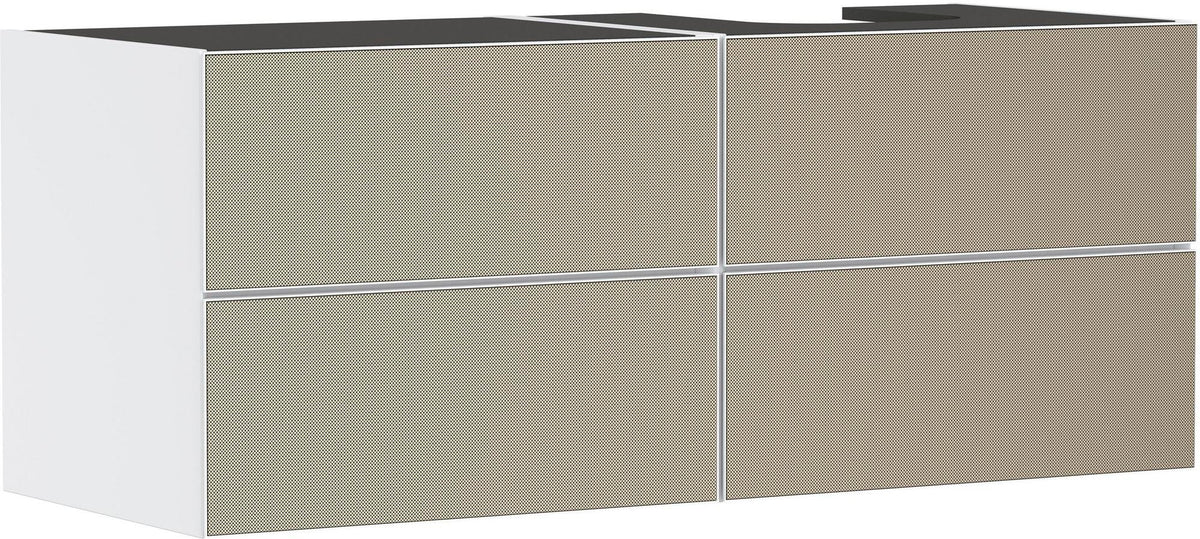 HANSGROHE Xevolos E Waschtischunterschrank 1370 mm mattweiß Eiche dunkel grifflos