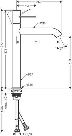 AXOR Uno 250 Einhebel-Waschtischmischer mit Bügelgriff – ComfortZone 250, chrom