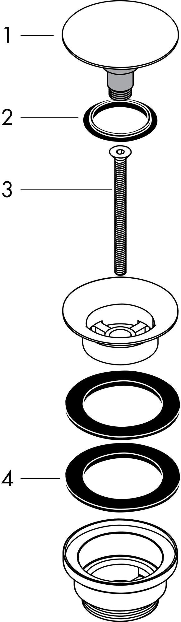 HANSGROHE Ablaufgarnitur PUSH-OPEN für Waschtisch & Bidet, chrom, Messing, mit Überlauf