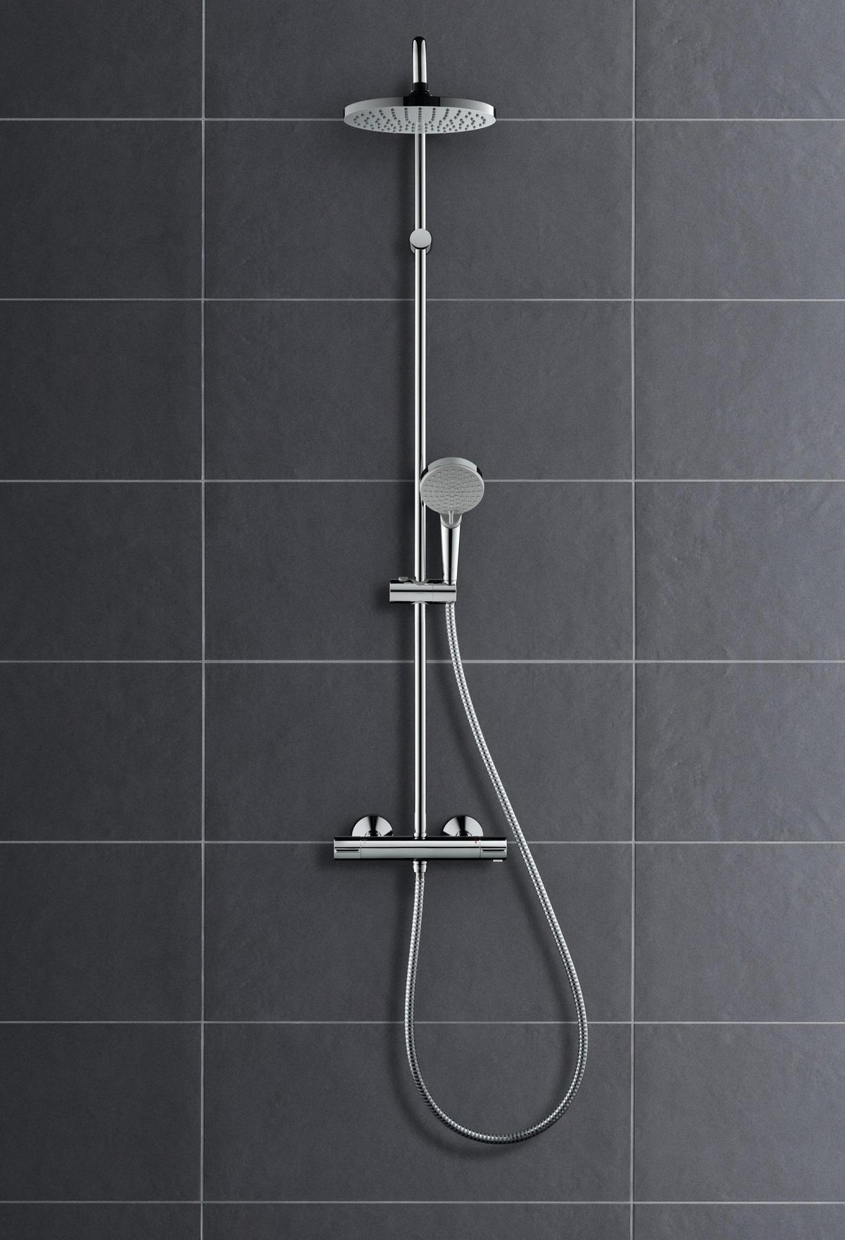 HANSGROHE Showerpipe VERNIS Blend 200 1jet mit Brausethermostat EcoSmart – Chrom