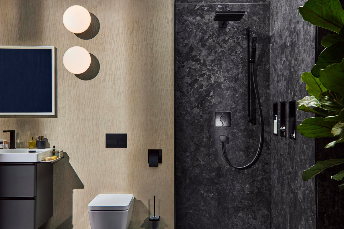 HANSGROHE Wandnische XtraStoris Original 300x150x100 mm mattschwarz mit Rahmen