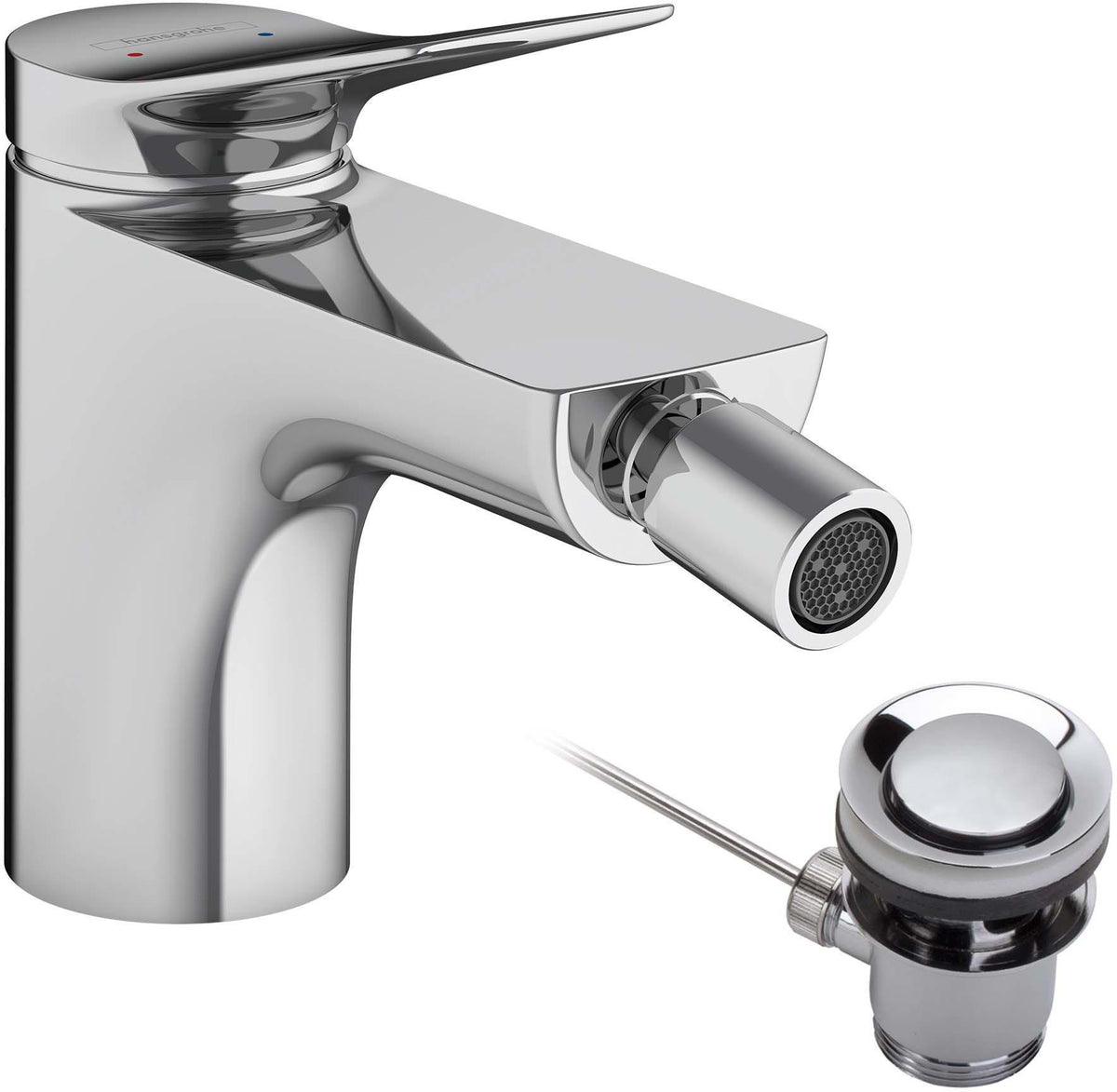Hansgrohe Vivenis Einhebel-Bidetmischer mit Zugstangen-Ablaufgarnitur, Chrom – 7,5 l/min