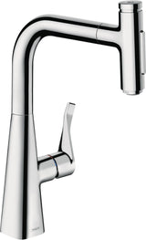 HANSGROHE HG Spültischmischer 240 Select 2jet Ausziehbrause M7110-H240 chrom – ComfortZone & Select-Knopf