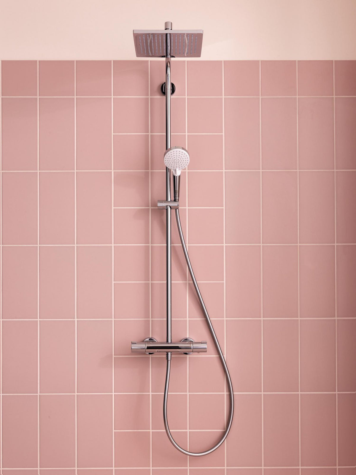 HANSGROHE Showerpipe CROMETTA E 240 Chrom mit Thermostat Ecostat 1001 CL – Duschsystem