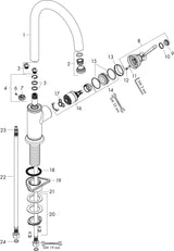AXOR Montreux Spültisch-Einhandmischer DN15 mit ComfortZone 260 und 3-stufigem Schwenkauslauf