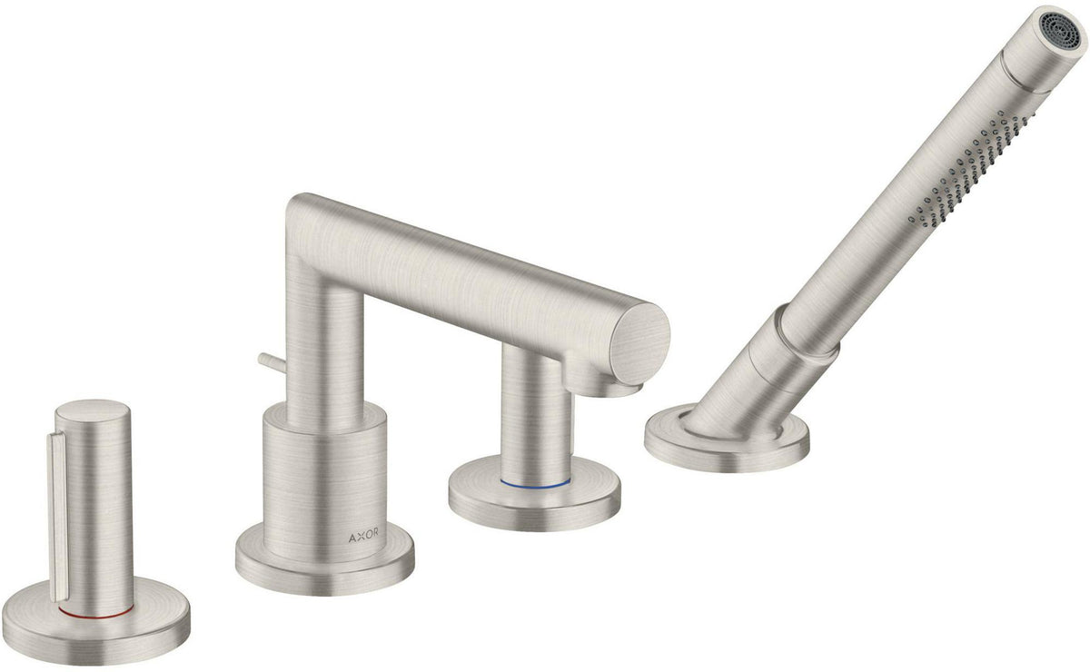 AXOR Uno 4-Loch-Wannenarmatur mit Handbrause und Secuflex, Chrom, 400 mm