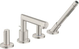 AXOR Uno 4-Loch-Wannenarmatur mit Handbrause und Secuflex, Chrom, 400 mm