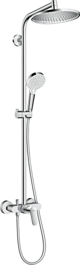HANSGROHE Showerpipe CROMETTA S 240 chrom mit Einhebelmischer – Duschsystem mit 240 mm Kopfbrause