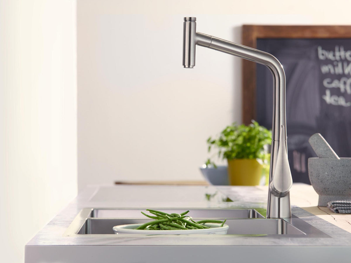 HANSGROHE Einbauspüle S71 Edelstahl 180 x 450 mm – 2 Becken, flächenbündig