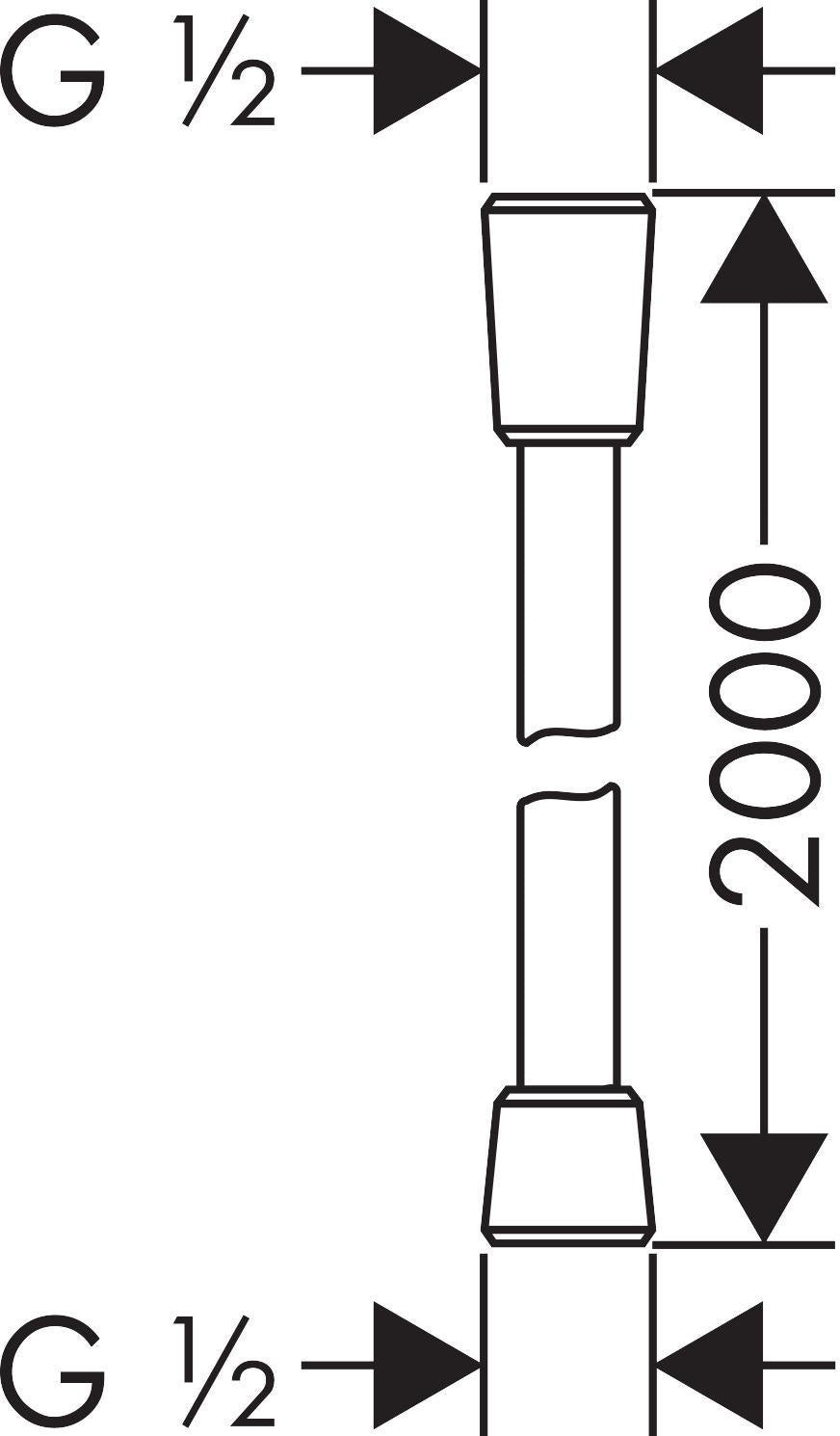 AXOR CITTERIO E Brauseschlauch mattschwarz 2000 mm von Hansgrohe – Knickgeschützt, drehbar