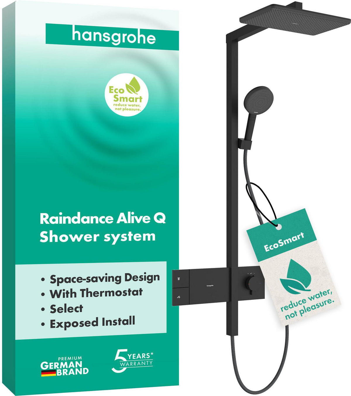 HANSGROHE Raindance Alive Q 210/340 Duschsystem 1jet EcoSmart mit ShowerSelect Comfort Thermostat