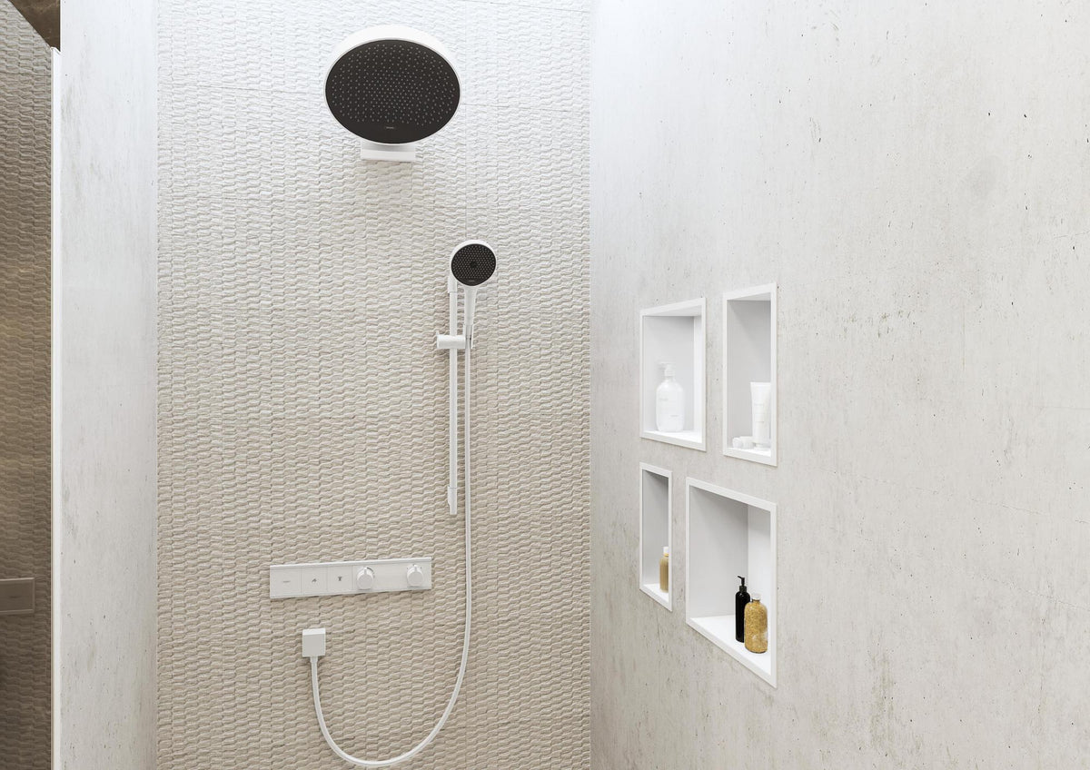 HANSGROHE HG Handbrause Rainfinity 130 3jet Chrom – 3 Strahlarten, QuickClean, Select-Taste